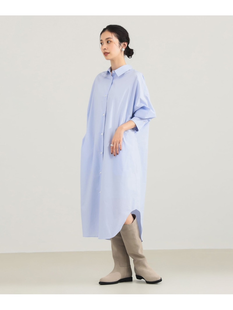 【SALE／60%OFF】タイプライター シャツ ワンピース Demi-Luxe BEAMS ビームス アウトレット ワンピース・ドレス シャツワンピース ネイビー ブラウン【RBA_E】【送料無料】[ Fashion]｜BEAMS OUTLET