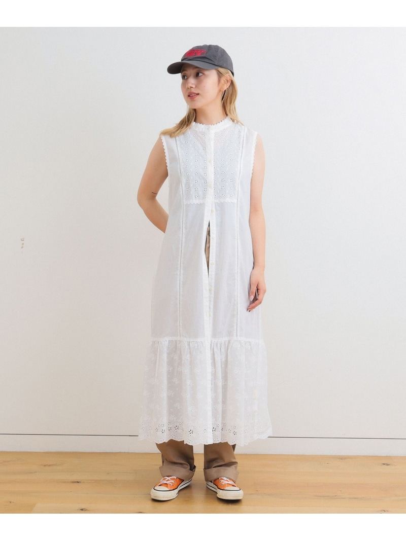 【SALE／60%OFF】カットワーク ノースリーブ ワンピース BEAMS BOY ビームス アウトレット ワンピース・ドレス ワンピース ブラック ホワイト【RBA_E】【送料無料】[ Fashion]