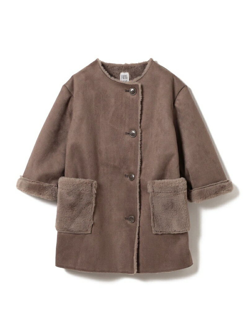 B Ming By Beams ノーカラー アウトレット コート ビームス フェイクムートン