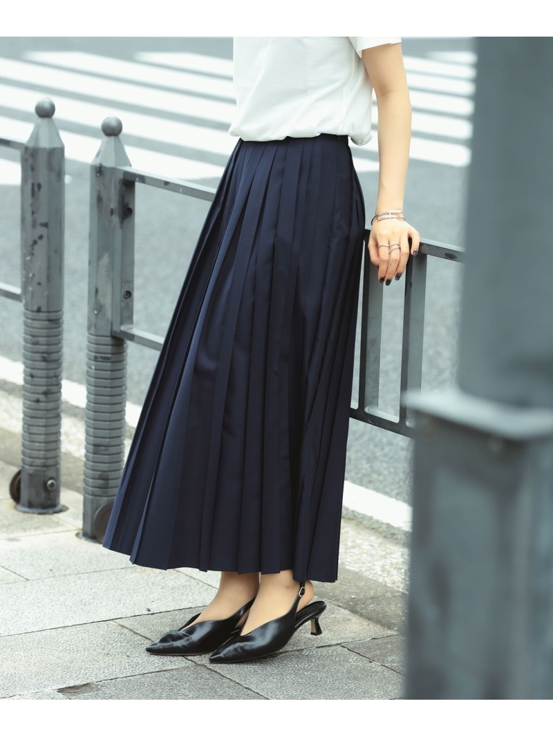 【SALE／70%OFF】ランダムタック スカート Demi-Luxe BEAMS ビームス アウトレット スカート その他のスカート ネイビー イエロー【RBA_E】【送料無料】[ Fashion]