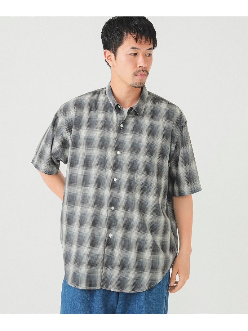 【SALE／30%OFF】オンブレーチェック イージー シャツ BEAMS ビームス アウトレット トップス シャツ・ブラウス グレー ブラウン【RBA_E】【送料無料】[ Fashion]