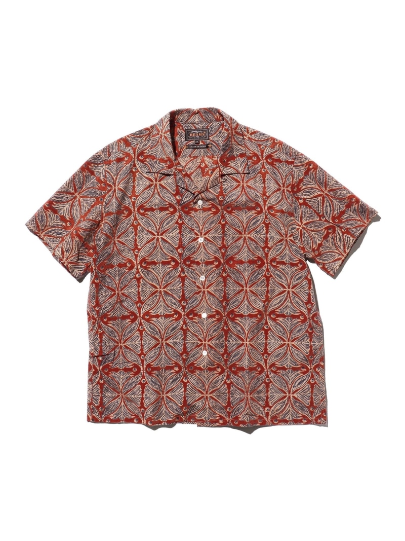 【SALE／40%OFF】Open Collar Block Print BEAMS PLUS ビームス アウトレット トップス シャツ・ブラウス カーキグリーン【RBA_E】【送料無料】[ Fashion]