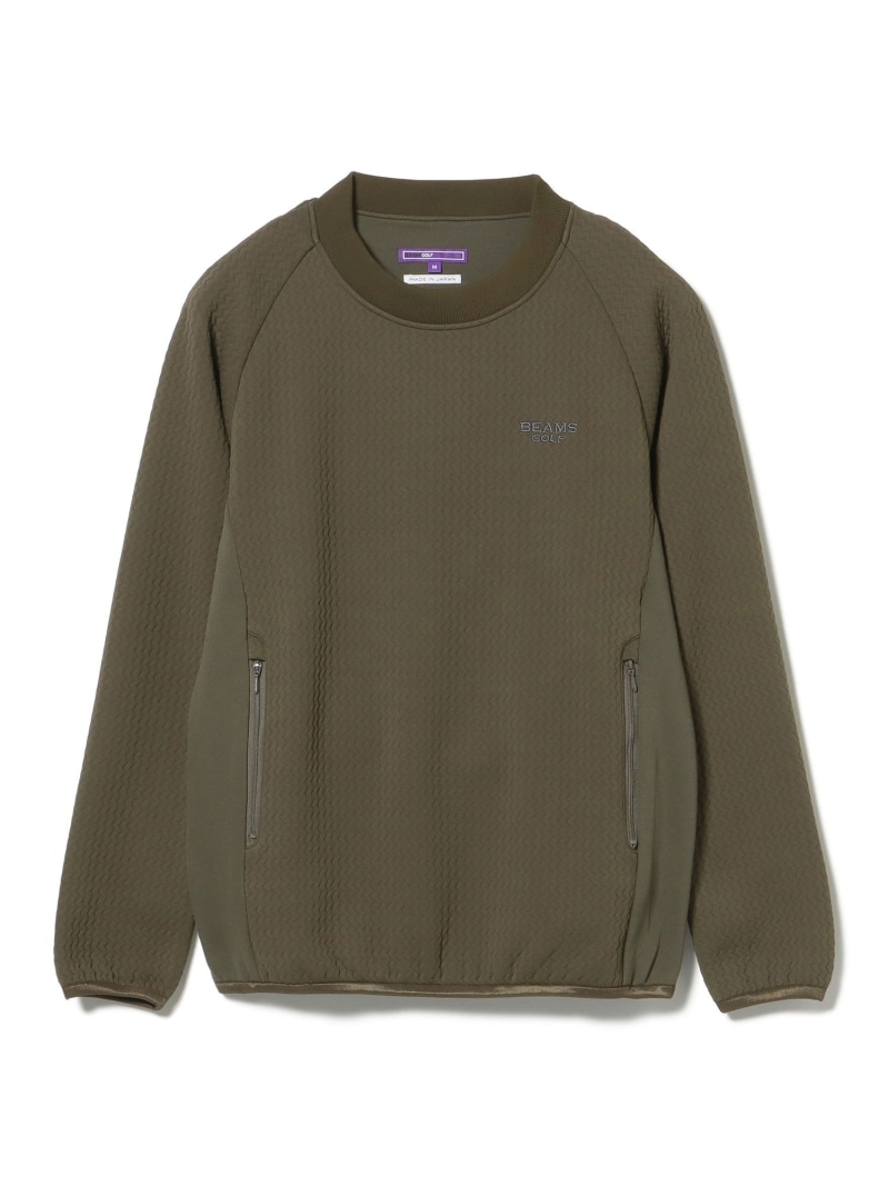 【SALE／50%OFF】PURPLE LABEL / ストレッチ ウェーブキルト プルオーバー【STRETCH】 BEAMS GOLF PURPLE LABEL ビームス アウトレット トップス スウェット・トレーナー ホワイト ネイビー グリーン【RBA_E】【送料無料】[ Fashion]｜BEAMS OUTLET