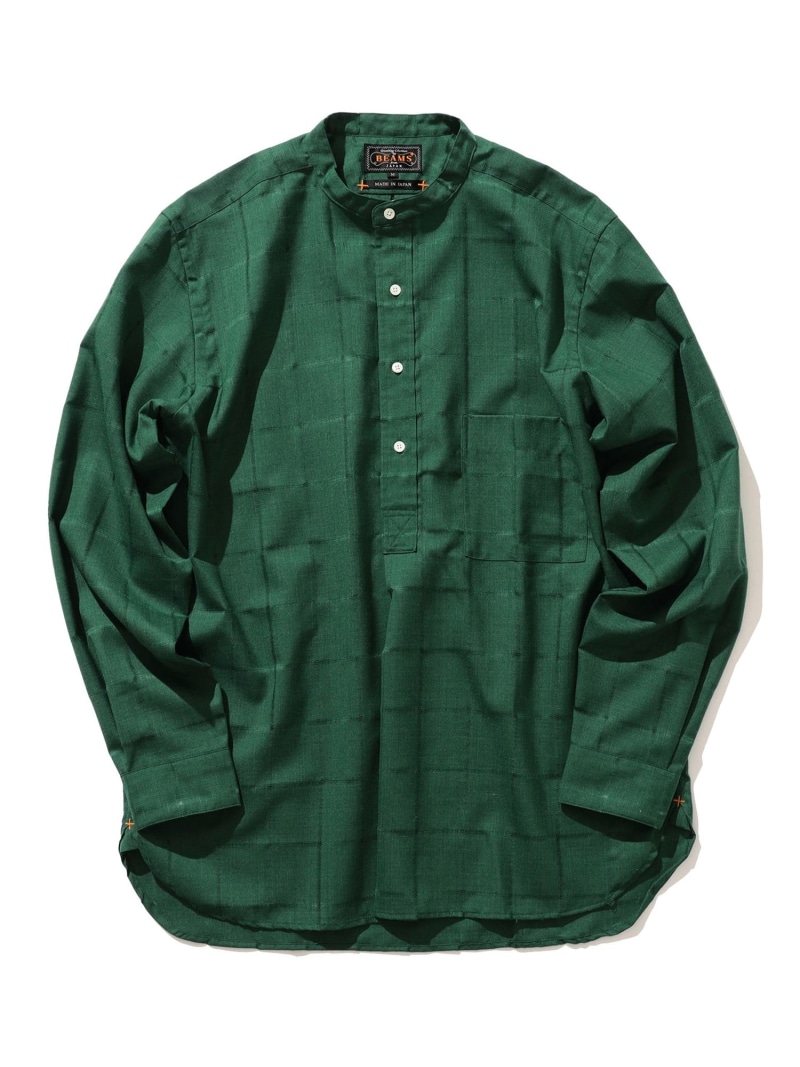 【SALE／60%OFF】Band Collar TW Mesh Classic Fit BEAMS PLUS ビームス アウトレット トップス シャツ・ブラウス グリーン【RBA_E】【送料無料】[ Fashion]