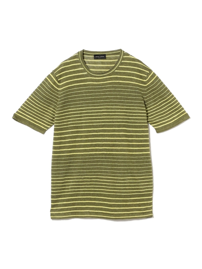 【SALE／30%OFF】ROBERTO COLLINA / リネン ボーダー クルーネック ニット Brilla per il gusto ビームス アウトレット トップス カットソー・Tシャツ【RBA_E】【送料無料】[ Fashion]