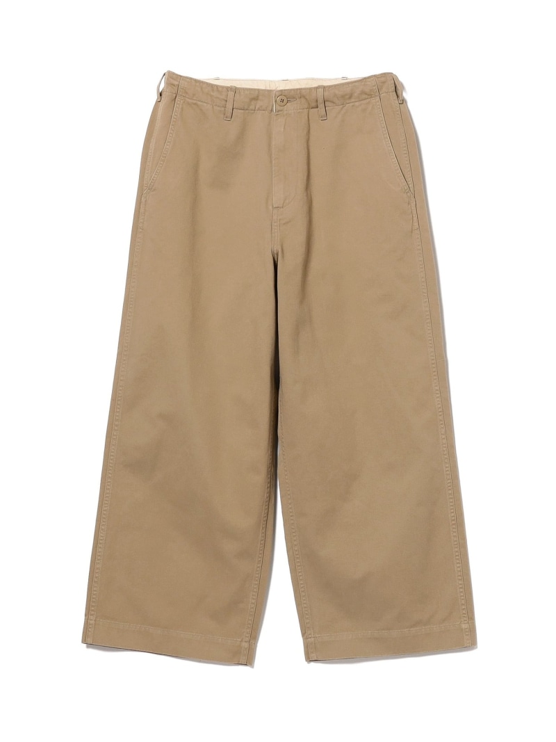 【SALE／50%OFF】1940'sディテール ワイドチノパンツ BEAMS ビームス アウトレット パンツ チノパンツ グレー ネイビー ベージュ グリーン【RBA_E】【送料無料】[ Fashion]
