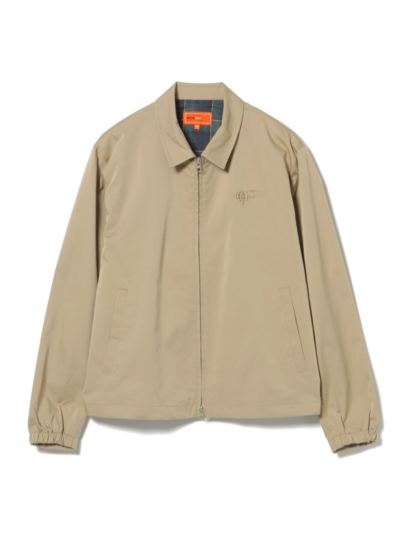 【SALE／50%OFF】ORANGE LABEL / チェック裏地 ジップブルゾン BEAMS GOLF ORANGE LABEL ビームス アウトレット ジャケット・アウター ブルゾン・ジャンパー ブラック ベージュ【RBA_E】【送料無料】[ Fashion]｜BEAMS OUTLET