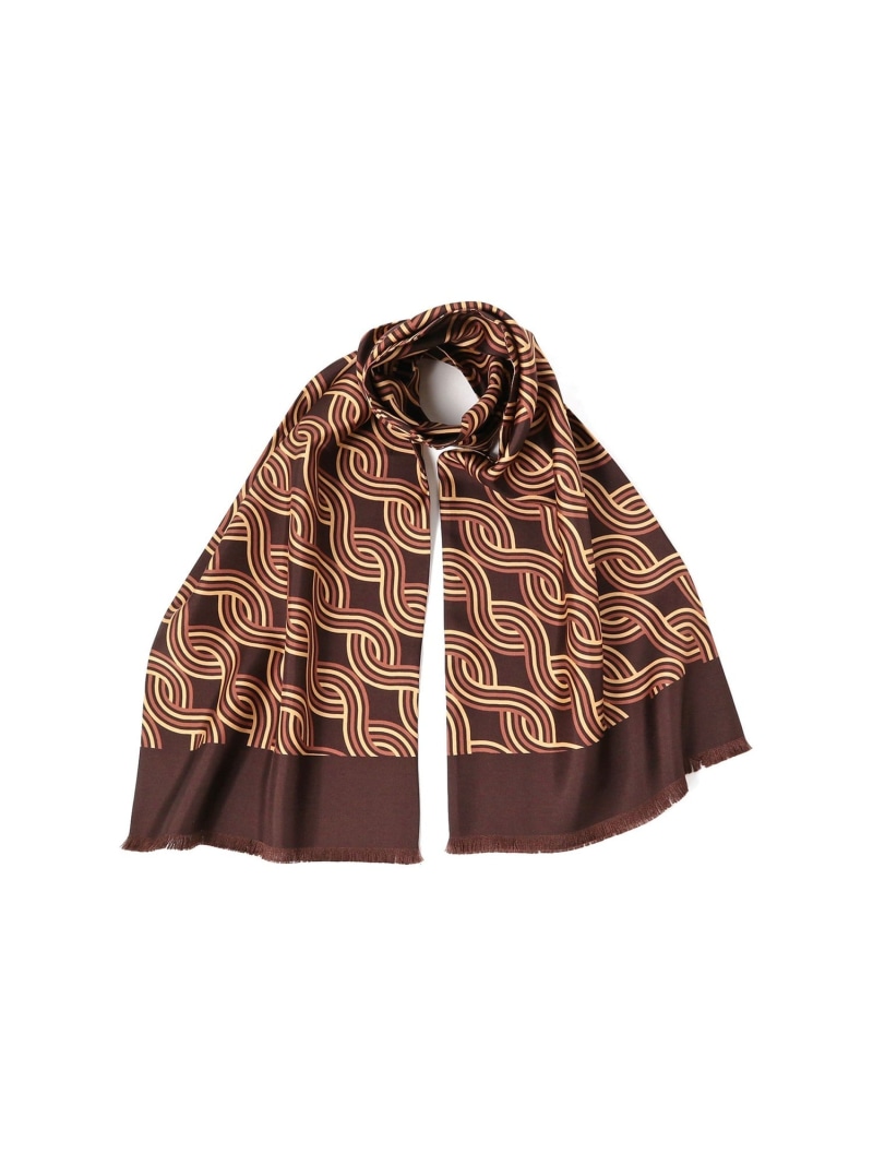 【SALE／30%OFF】シルク 螺旋柄 プリント ストール Brilla per il gusto ビームス アウトレット ファッション雑貨 マフラー・ストール・ネックウォーマー ネイビー ブラウン【RBA_E】【送料無料】[ Fashion]｜BEAMS OUTLET
