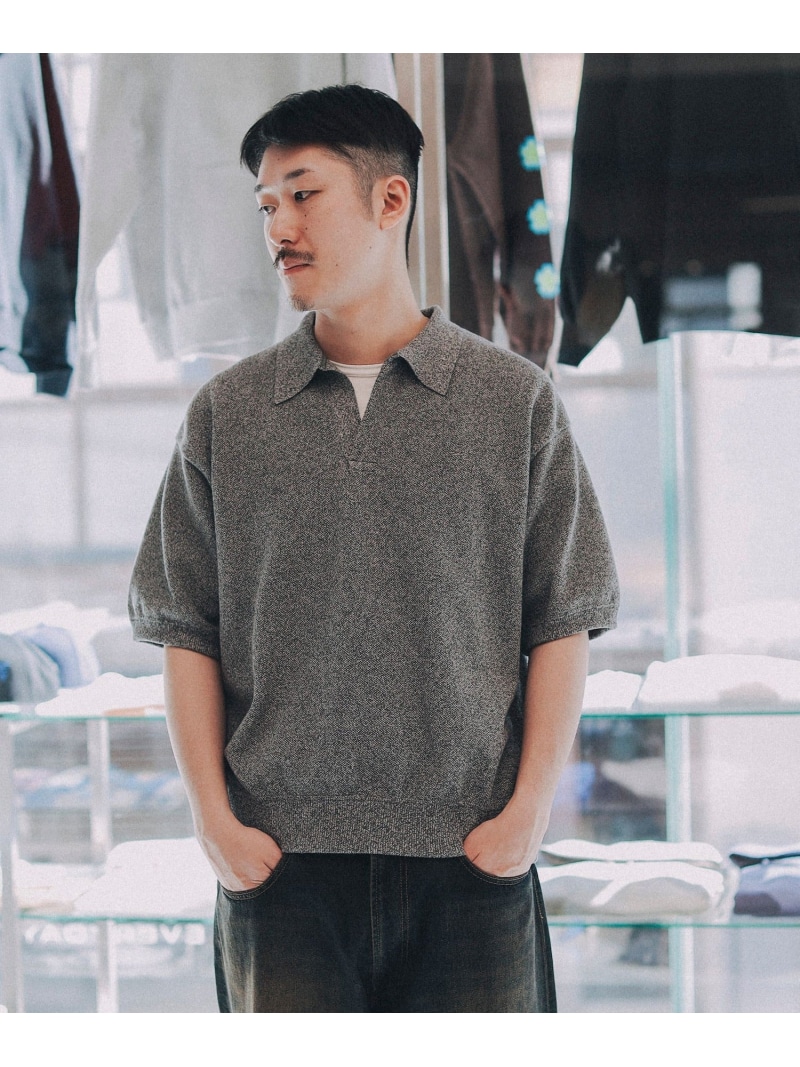 【SALE／40%OFF】crepuscule / Moss Stitch Polo BEAMS T ビームス アウトレット トップス ポロシャツ ブラック【RBA_E】【送料無料】[ Fashion]