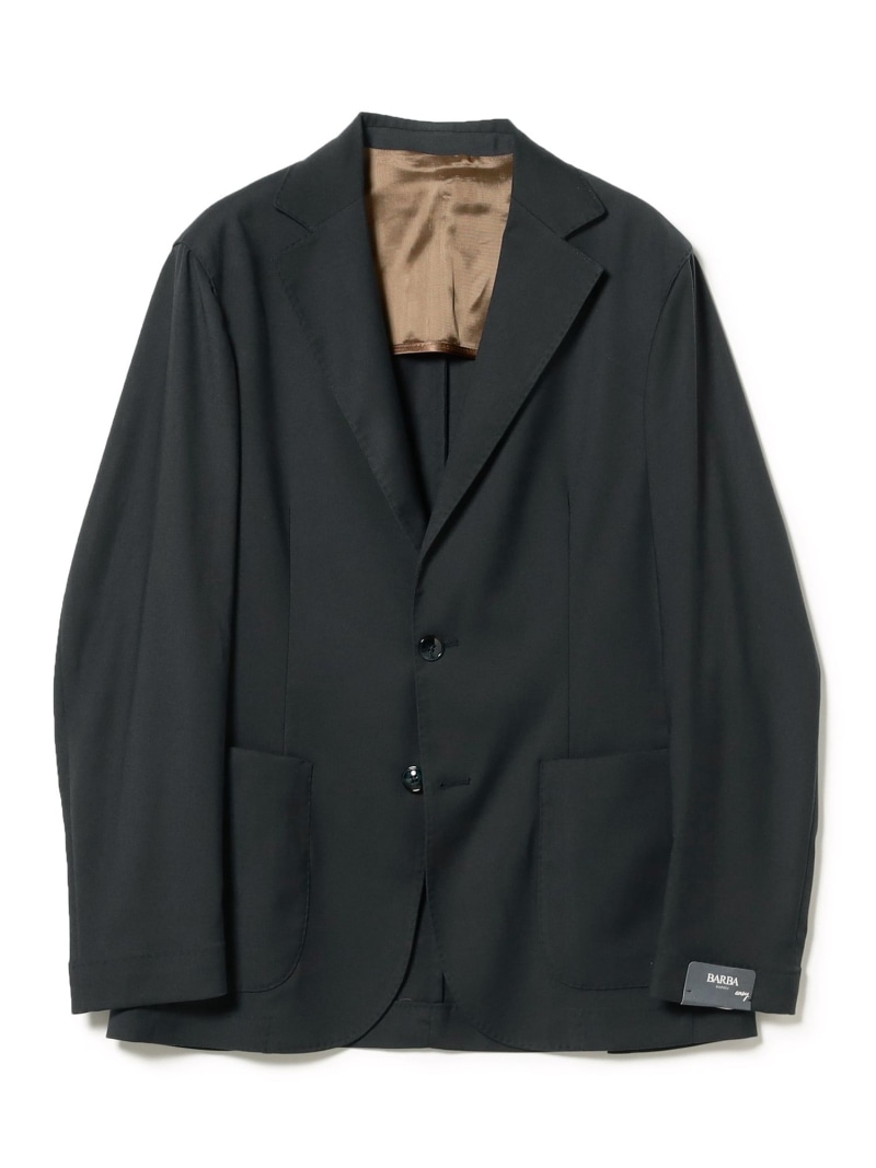 【SALE／50%OFF】【別注】BARBA / ミックスファブリック サージ ジャケット BEAMS F ビームス アウトレット ジャケット・アウター テーラードジャケット・ブレザー ネイビー ホワイト【RBA_E】【送料無料】[ Fashion]