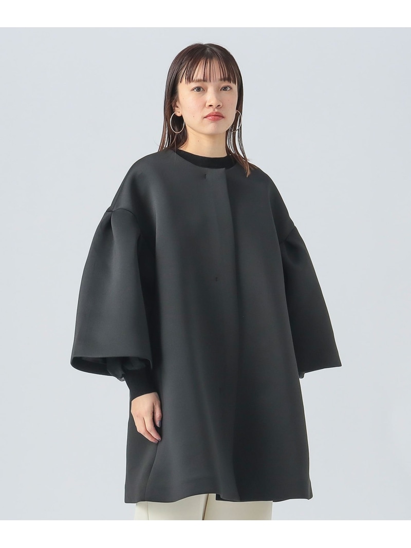 【SALE／50%OFF】音の大きさ袖 ダンボール 真っただ中厚地の外套 BEAMS HEART WOMEN ビームス 逃げ口 ジャケット・アウター 余分の物のジャケット・アウター ベージュ 黒いこと【RBA_E】【貨物輸送無料】[ Fashion]
