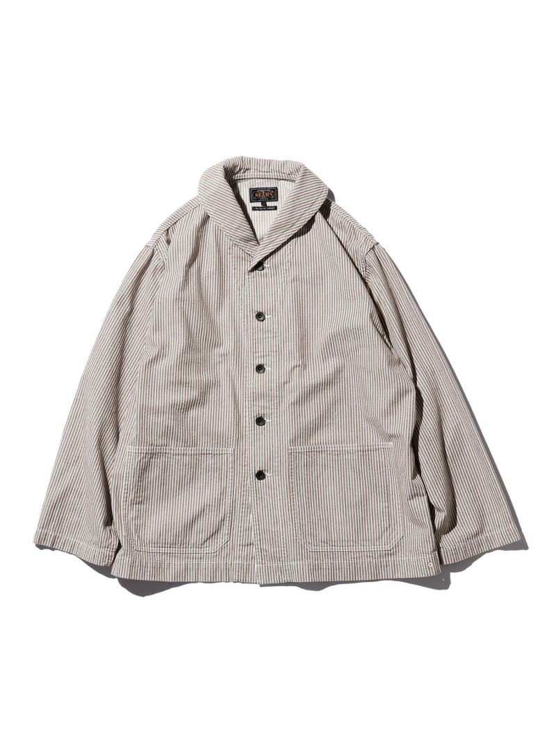 【SALE／60%OFF】BEAMS PLUS / マルチ色合い ヒッコリー ミリタリー 膝掛け色合い 上衣 BEAMS PLUS ビームス 降車口 ジャケット・アウター 上衣・前掛け ベージュ 薄墨色【RBA_E】【貨物輸送無料】[ Fashion] コート・ジャケット-メンズファッション