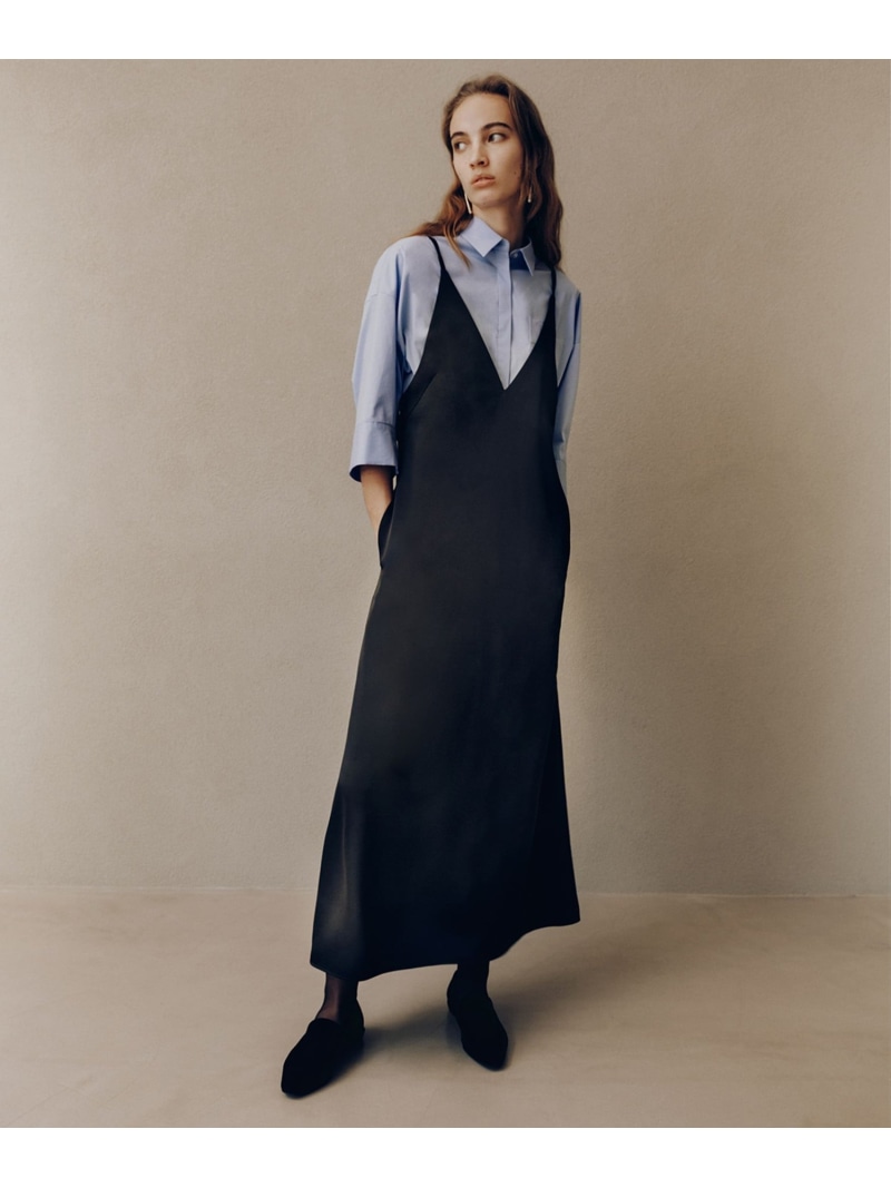 【SALE／60%OFF】ダブルストラップ キャミソール ワンピース Demi-Luxe BEAMS ビームス アウトレット ワンピース・ドレス その他のワンピース・ドレス ベージュ ブラック【RBA_E】【送料無料】[ Fashion]｜BEAMS OUTLET