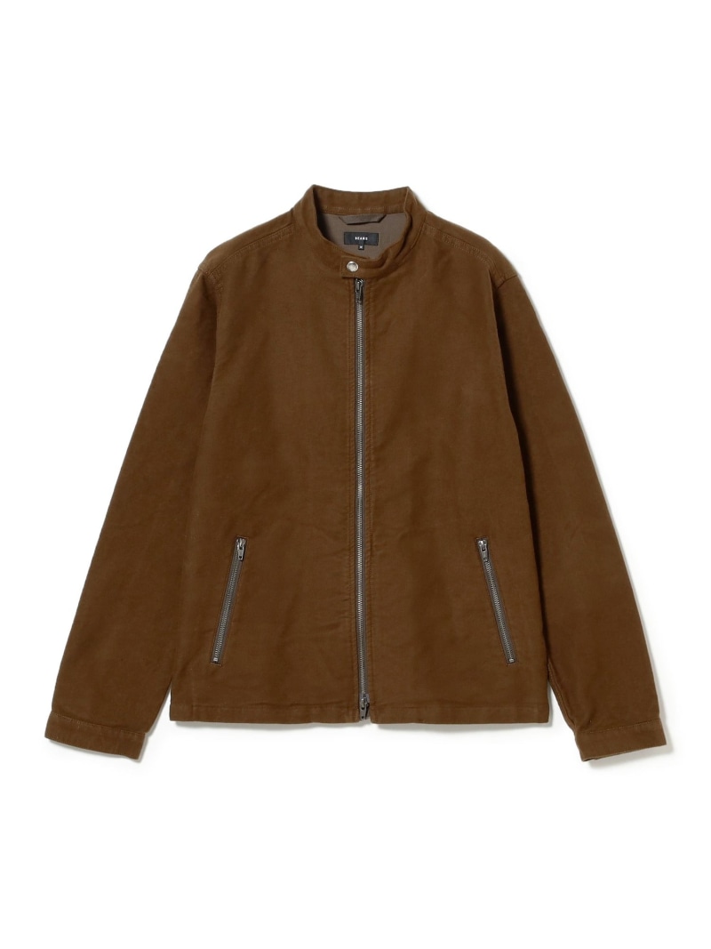 【SALE／40%OFF】コットン モールスキン シングル ライダースジャケット BEAMS ビームス アウトレット ジャケット・アウター ブルゾン・ジャンパー ブラウン ブラック【RBA_E】【送料無料】[ Fashion]｜BEAMS OUTLET