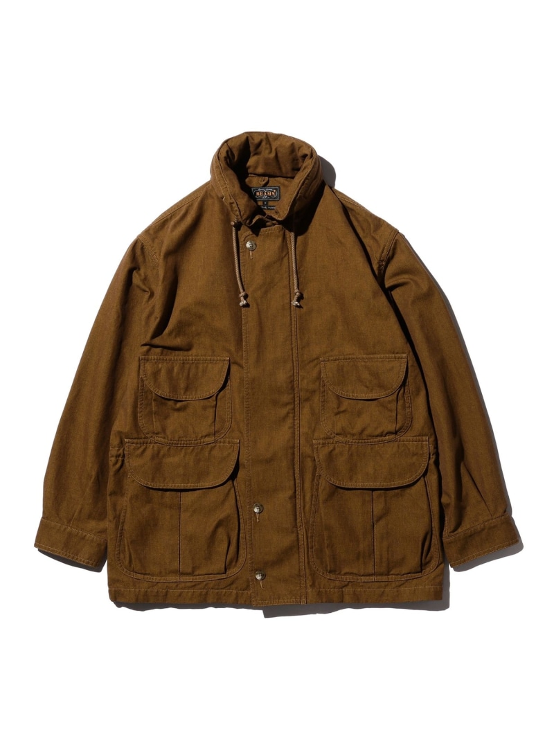 【SALE／60%OFF】BEAMS PLUS / シャンブレー キャンバス フィールド コート BEAMS PLUS ビームス アウトレット ジャケット・アウター ブルゾン・ジャンパー ブラウン カーキグリーン【RBA_E】【送料無料】[ Fashion]