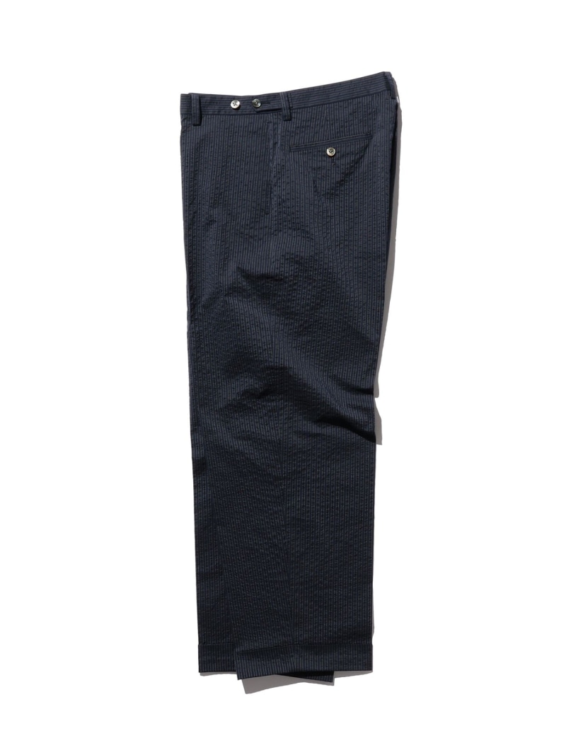 【SALE／60%OFF】IVY Trousers Wide COOLMAX(R) Sucker BEAMS PLUS ビームス アウトレット パンツ その他のパンツ グリーン ネイビー【RBA_E】【送料無料】[ Fashion]