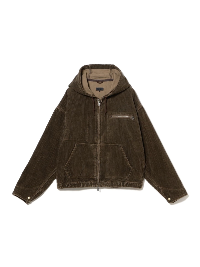 【SALE／60%OFF】ワイドショートフィット フェード コーデュロイ フーデットブルゾン BEAMS ビームス アウトレット ジャケット・アウター ブルゾン・ジャンパー グレー ブラウン【RBA_E】【送料無料】[ Fashion]｜BEAMS OUTLET