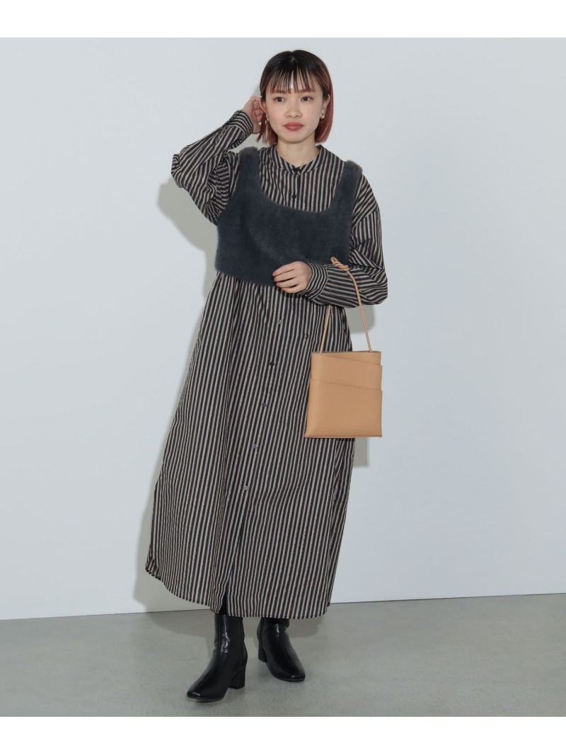 【SALE／40%OFF】ビスチェ * シャツワンピ-ス(セットアイテム) BEAMS HEART WOMEN ビームス アウトレット ワンピース・ドレス ワンピース グレー ブラック【RBA_E】【送料無料】[ Fashion]
