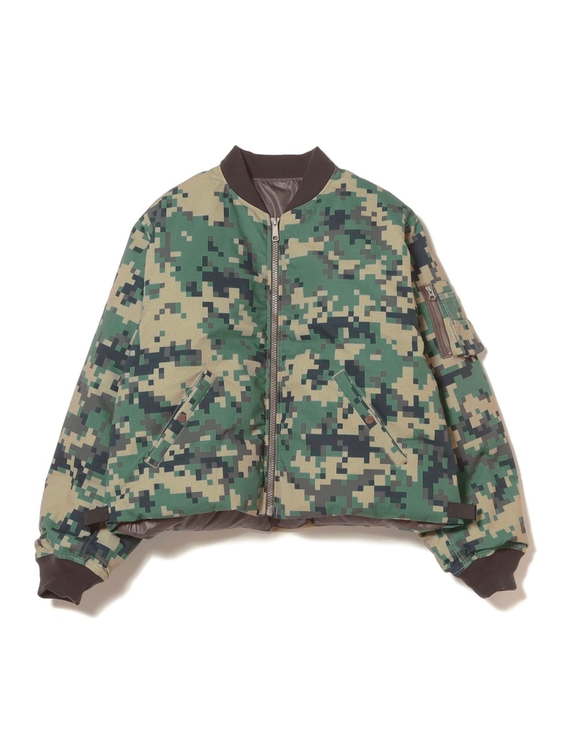 【SALE／60%OFF】リバーシブル ダウン フライトジャケット BEAMS ビームス アウトレット ジャケット・アウター ダウンジャケット・ダウンベスト グリーン ブラック【RBA_E】【送料無料】[ Fashion]