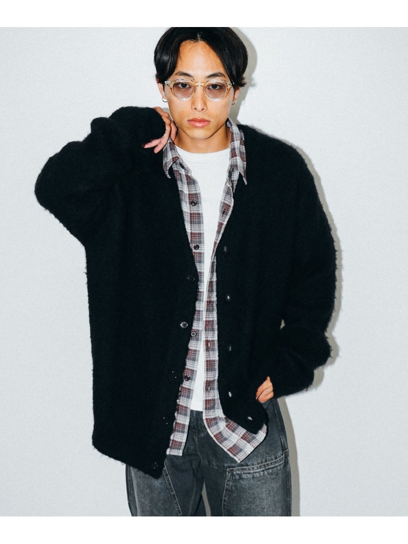 【SALE／30%OFF】7ゲージ ソリッドシャギー カーディガン BEAMS ビームス アウトレット トップス カーディガン ブラック グリーン【RBA_E】【送料無料】[ Fashion]