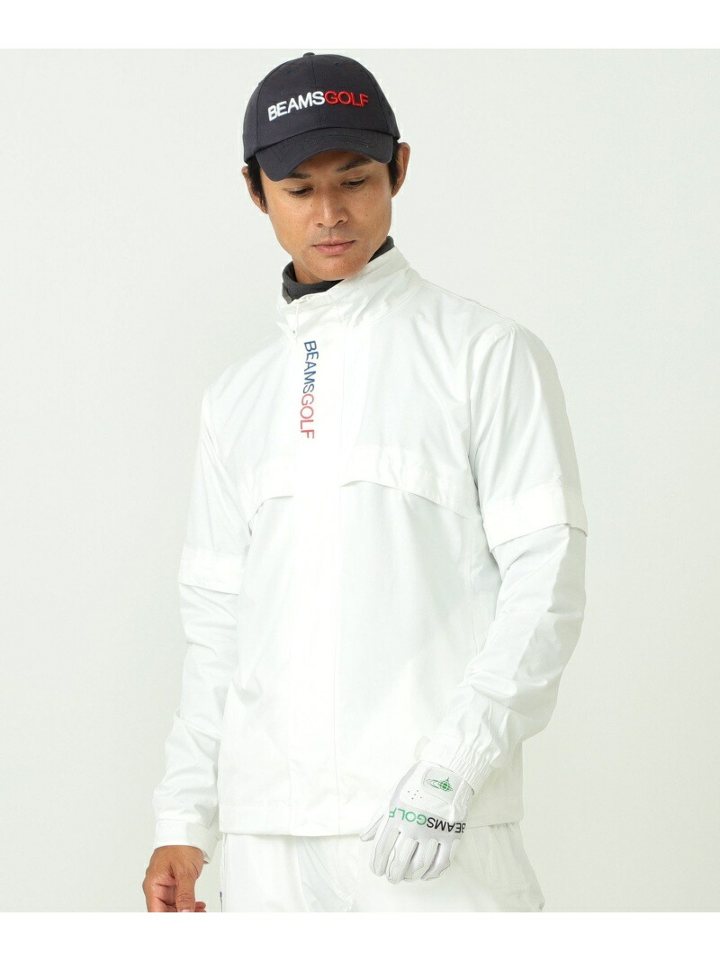 【SALE／30%OFF】＜MEN＞BEAMS GOLF PURPLE LABEL / サイトス(R)コンバーチブル レインブルゾン BEAMS GOLF PURPLE LABEL ビームス ゴルフ ジャケット・アウター その他のジャケット・アウター ネイビー ホワイト【RBA_E】【送料無料】[ Fashion]