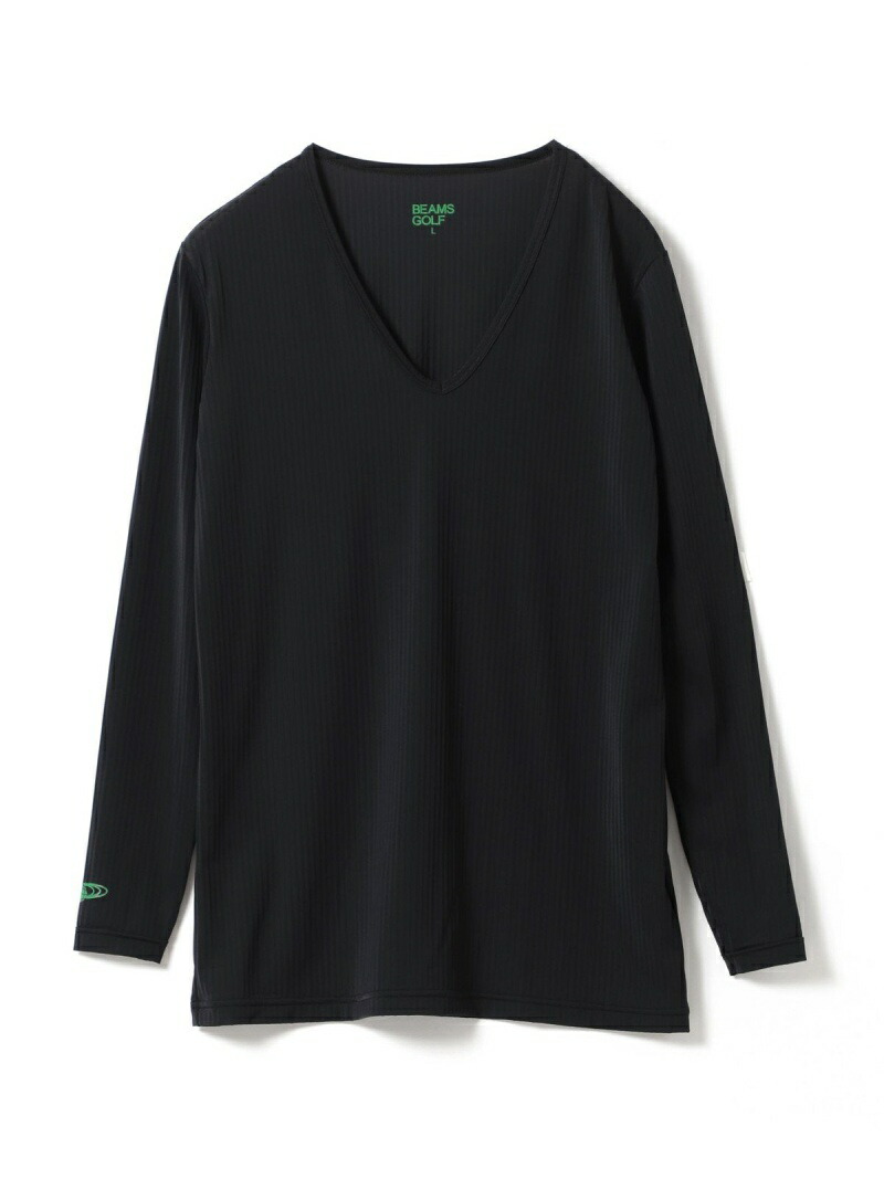 Men Beams Golf ロングスリーブ Freeze Label Vネック ビームス Orange ゴルフ Tech