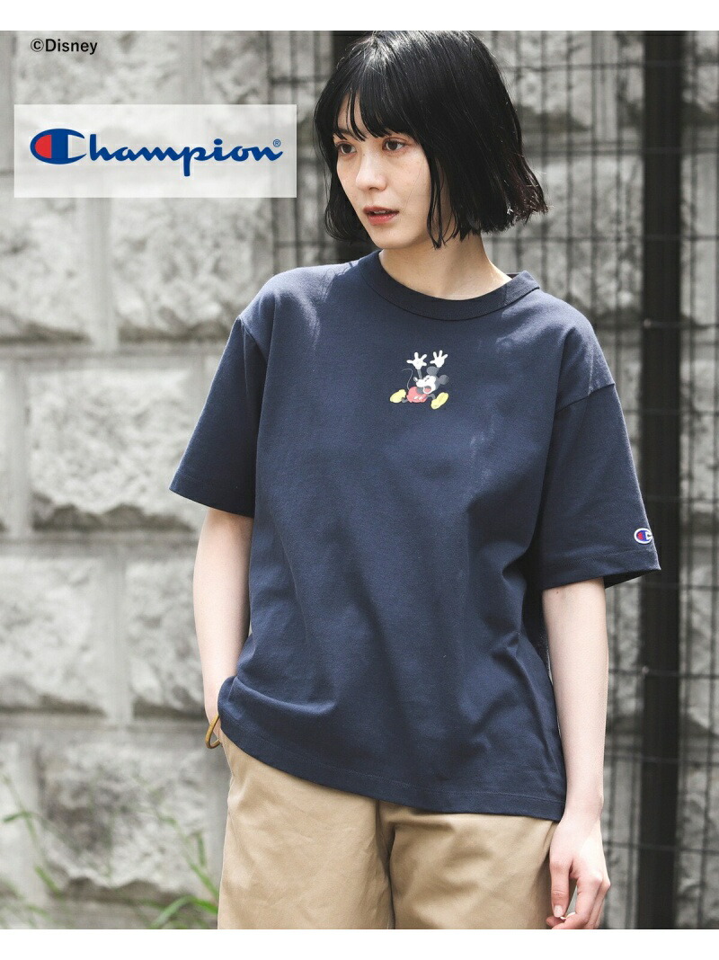 楽天市場 Champion Beams Boy 別注 Disney ディズニー ミッキーマウス Tシャツ Beams Boy ビームス ウイメン カットソー Tシャツ ネイビー ホワイト カーキ 送料無料 Rakuten Fashion Beams ビームス