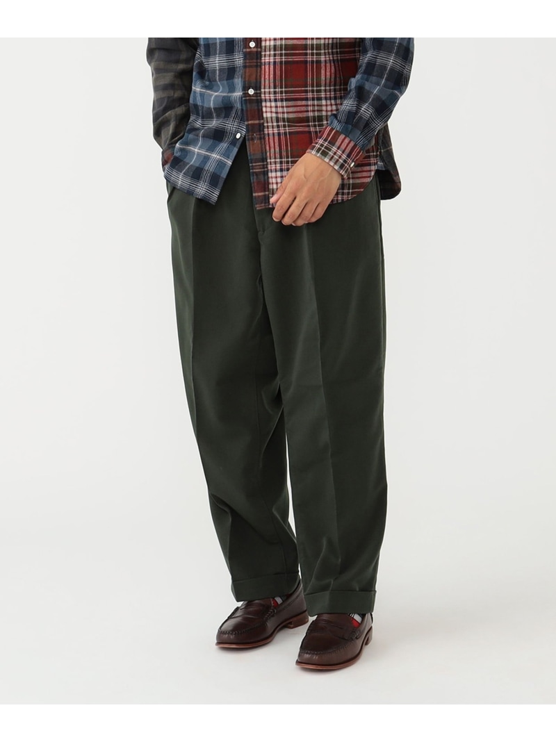 2 Pleats Trousers PE Twill BEAMS PLUS ビームス メン パンツ その他のパンツ ネイビー グレー グリーン【送料無料】[ Fashion]｜BEAMS／ビームス