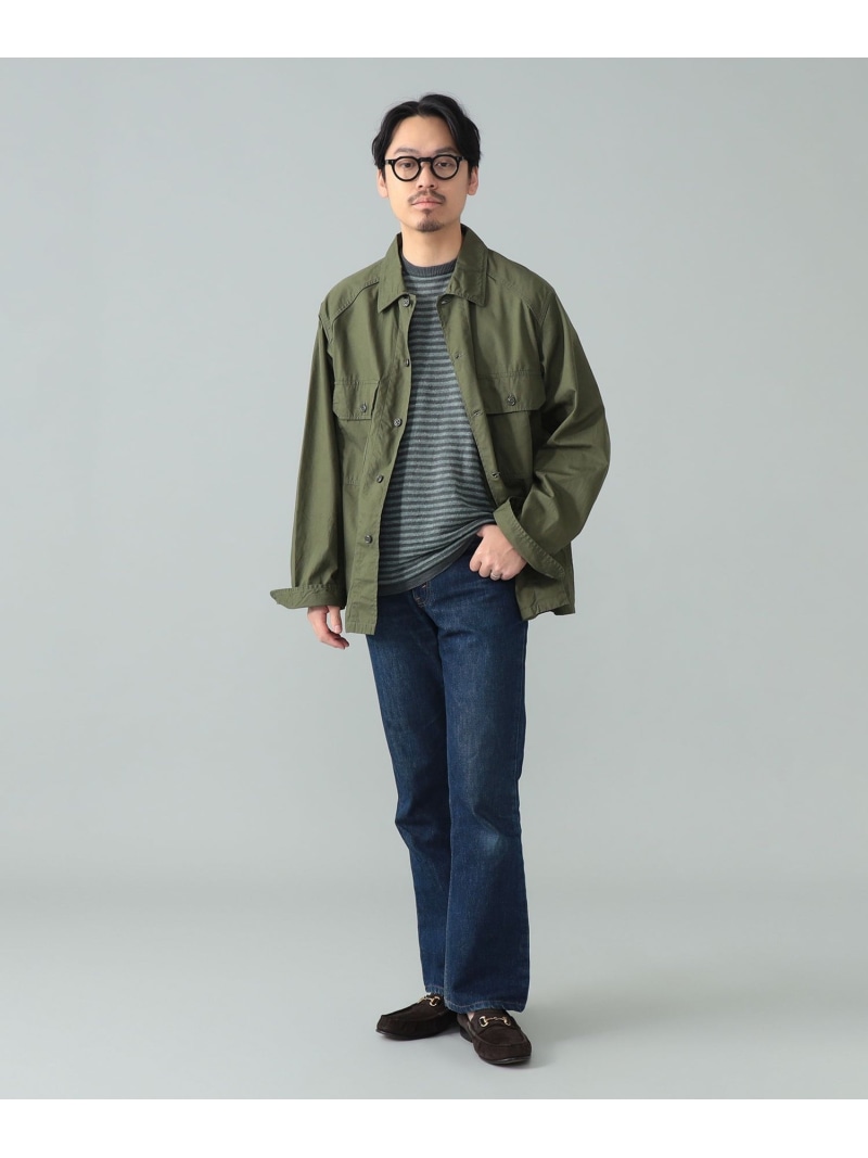 *A VONTADE / コットンポプリン シャツ ジャケット BEAMS F ビームス メン ジャケット・アウター ブルゾン・ジャンパー グリーン【送料無料】[ Fashion]