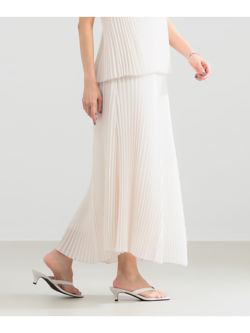 イレギュラープリーツ スカート Demi-Luxe BEAMS デミルクス ビームス スカート その他のスカート ネイビー ホワイト【送料無料】[ Fashion]