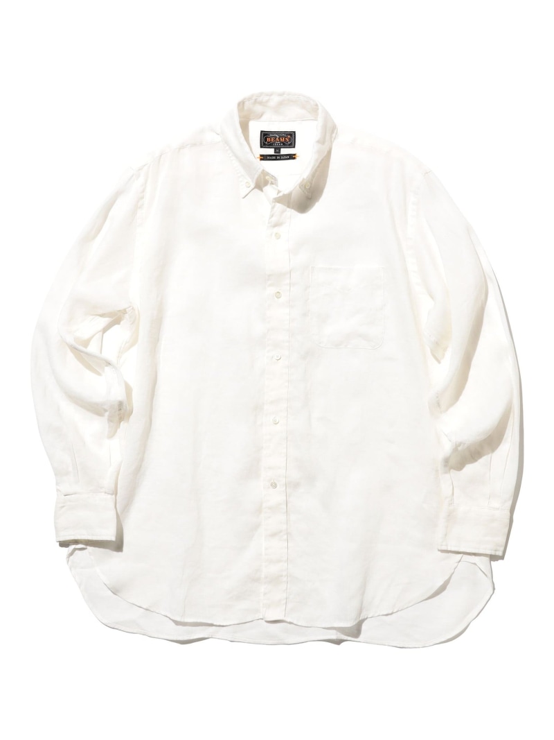 B.D. Classic-fit Linen Chambray BEAMS PLUS ビームス メン トップス シャツ・ブラウス ホワイト レッド ブルー【送料無料】[ Fashion]