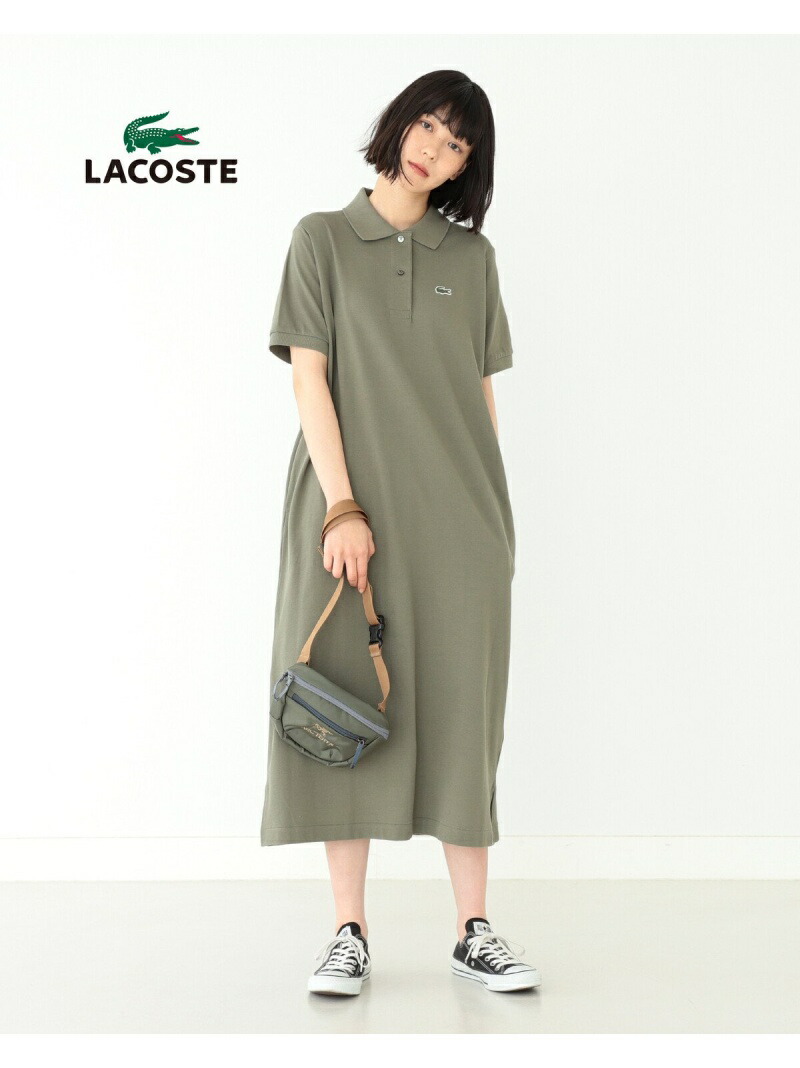 Lacoste Beams Boy 別注 ピケ ワン小片 Beams Boy ビームス ウイメン ワンピース 半袖ワンピース 褐 墨染め カーキ 貨物輸送無料 Rakuten Fashion Acilemat Com