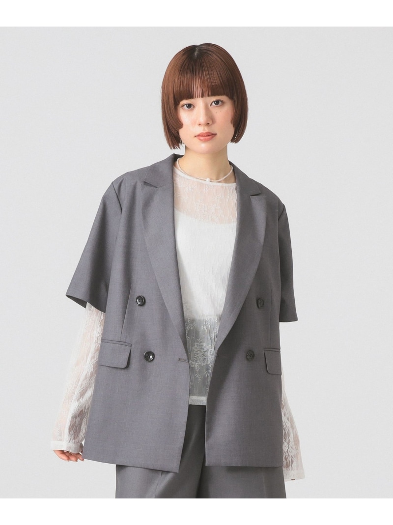 【SALE／30%OFF】【6/11ー事あたらしい切り詰め】4名取り草 ダブル 二分の一捩り 上衣 26SS  【通い 事務室心地よい 新遣って行く】 Ray BEAMS ビームス ウイメン ジャケット・アウター テーラードジャケット・ブレザー 黒いこと【RBA_E】【貨物輸送無料】[ Fashion]