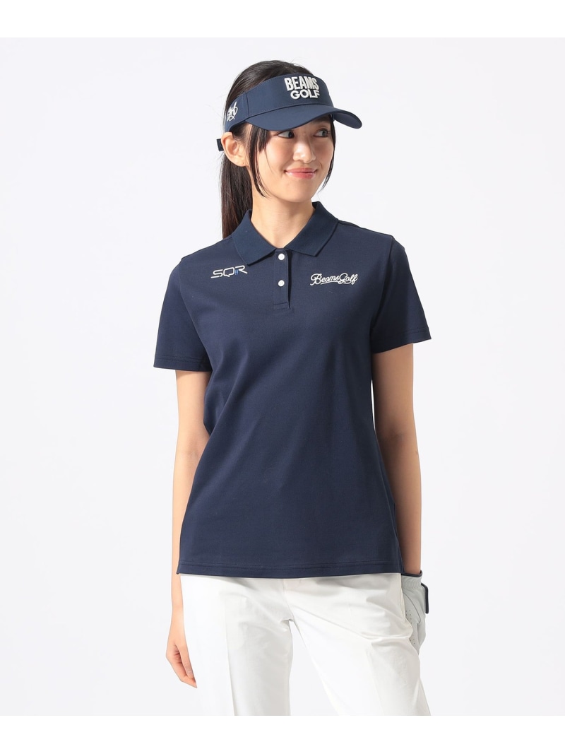 ORANGE LABEL / USシリーズ SQR ストレッチ鹿の子 ポロシャツ(吸水速乾・UVカット) 26SS BEAMS GOLF ORANGE LABEL ビームス ゴルフ トップス ポロシャツ ブラック ネイビー ホワイト【送料無料】[ Fashion]｜BEAMS／ビームス
