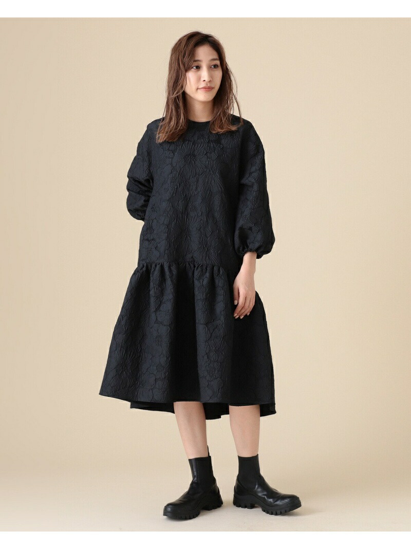 Demi Luxe Beams ジャカード ペプラムワンピース Demi Luxe Beams デミルクス ビームス ワンピース シャツワンピース ブラック 送料無料 Rakuten Fashion Mobesta Fr