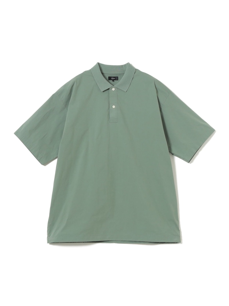 BEAMS｜まがい物 はたご屋 スポーツシャツ【広々とした嵌まる】｜メンズ トップス 半袖 スポーツシャツ｜吸水速乾 伸ばすこと｜透け透け 切れ地原料品｜春夏 BEAMS ビームス メン トップス スポーツシャツ 黒いこと【貨物輸送無料】[ Fashion]