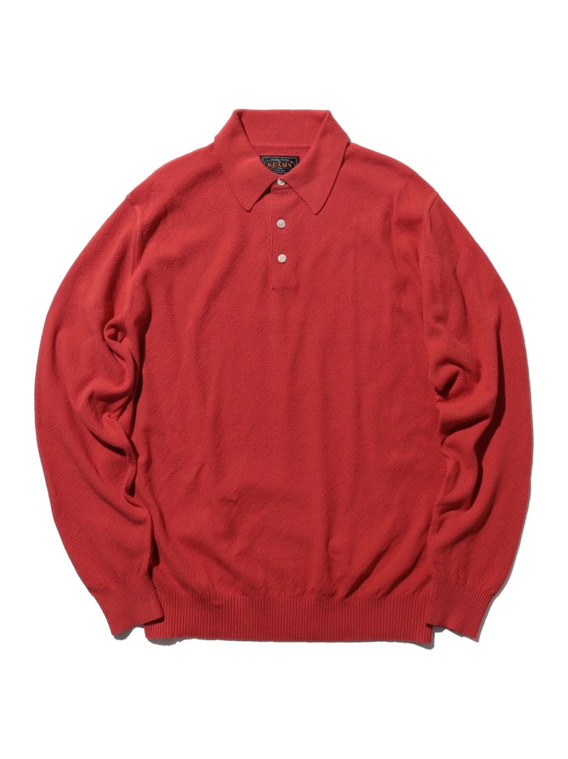 BEAMS PLUS / 14ゲージ ピケ ニット ポロシャツ BEAMS PLUS ビームス メン トップス ポロシャツ ネイビー イエロー グリーン レッド【送料無料】[ Fashion]