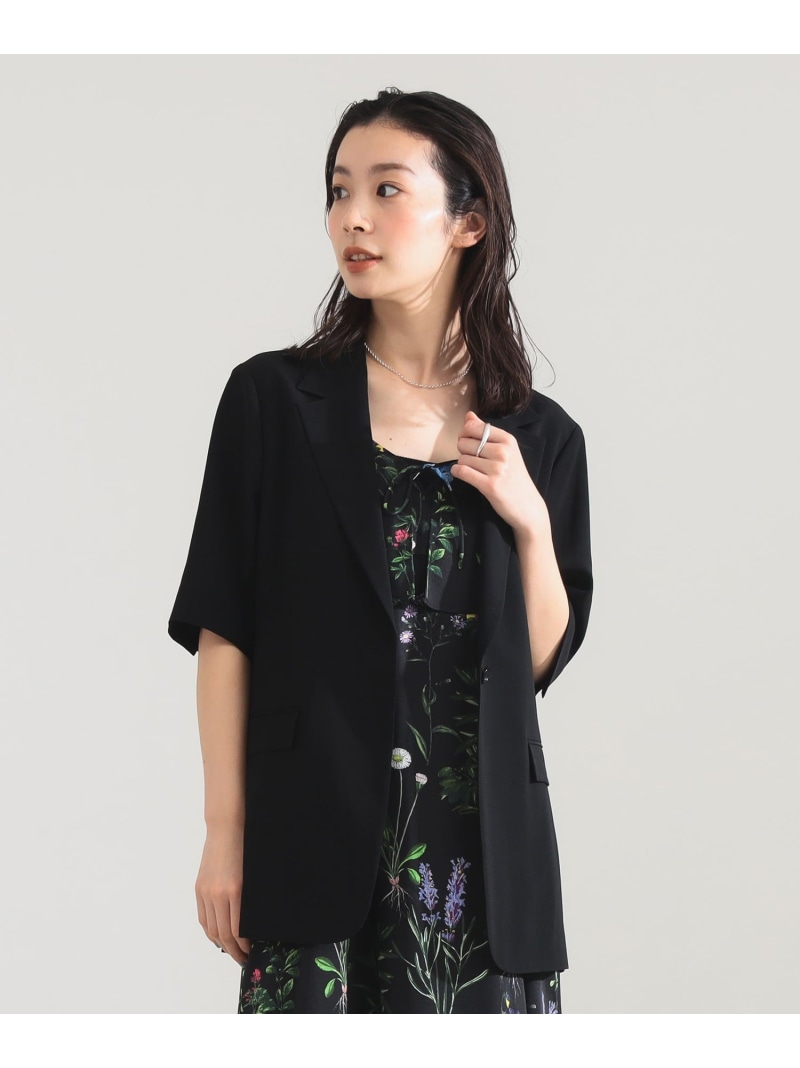 【SALE／30%OFF】【7/24 新規値下げ】【手洗い可】シアー ハーフスリーブ ジャケット 羽織 冷房対策 日焼け対策 Demi-Luxe BEAMS デミルクス ビームス ジャケット・アウター テーラードジャケット・ブレザー ブラック ベージュ【RBA_E】【送料無料】[ Fashion]｜BEAMS／ビームス