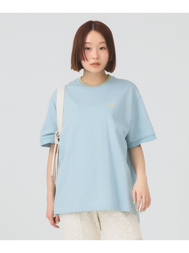 【別注】FRED PERRY / リラックスド ピケ Tシャツ Ray BEAMS ビームス ウイメン トップス カットソー・Tシャツ ブルー ブラック【送料無料】[ Fashion]