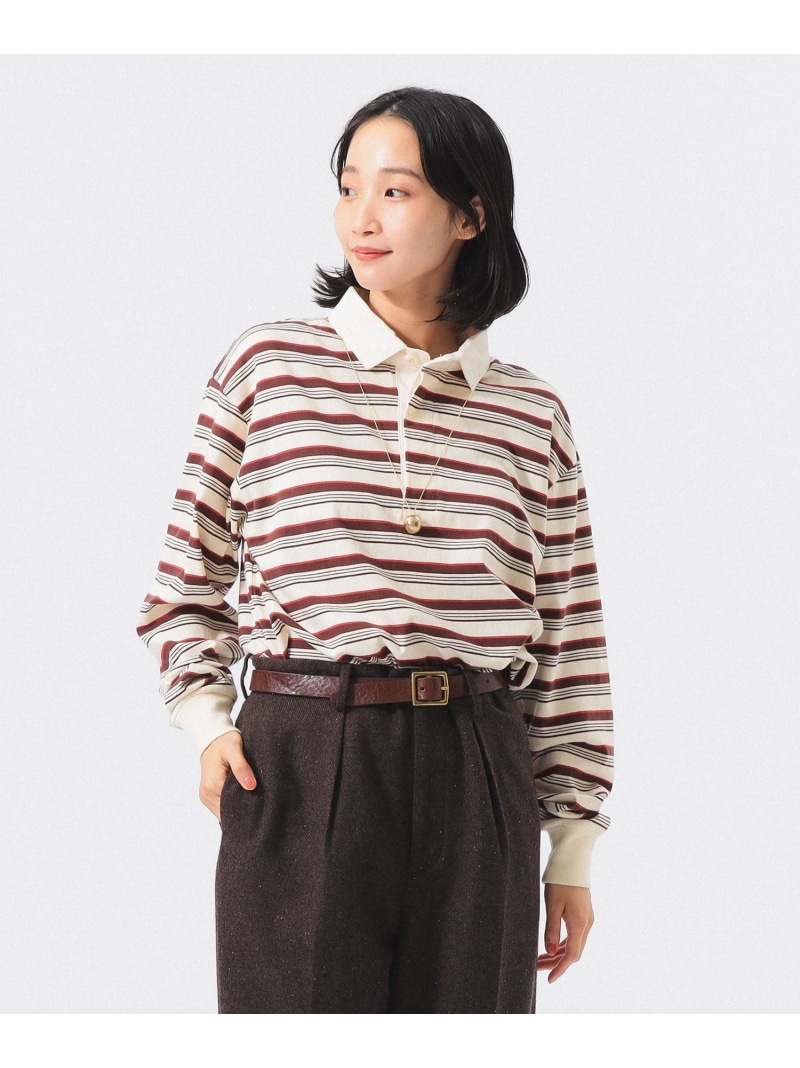ラグビー ジャージー ロング スリーブ BEAMS BOY ビームス ウイメン トップス カットソー・Tシャツ ブラウン ホワイト ネイビー【先行予約】*【送料無料】[ Fashion]｜BEAMS／ビームス