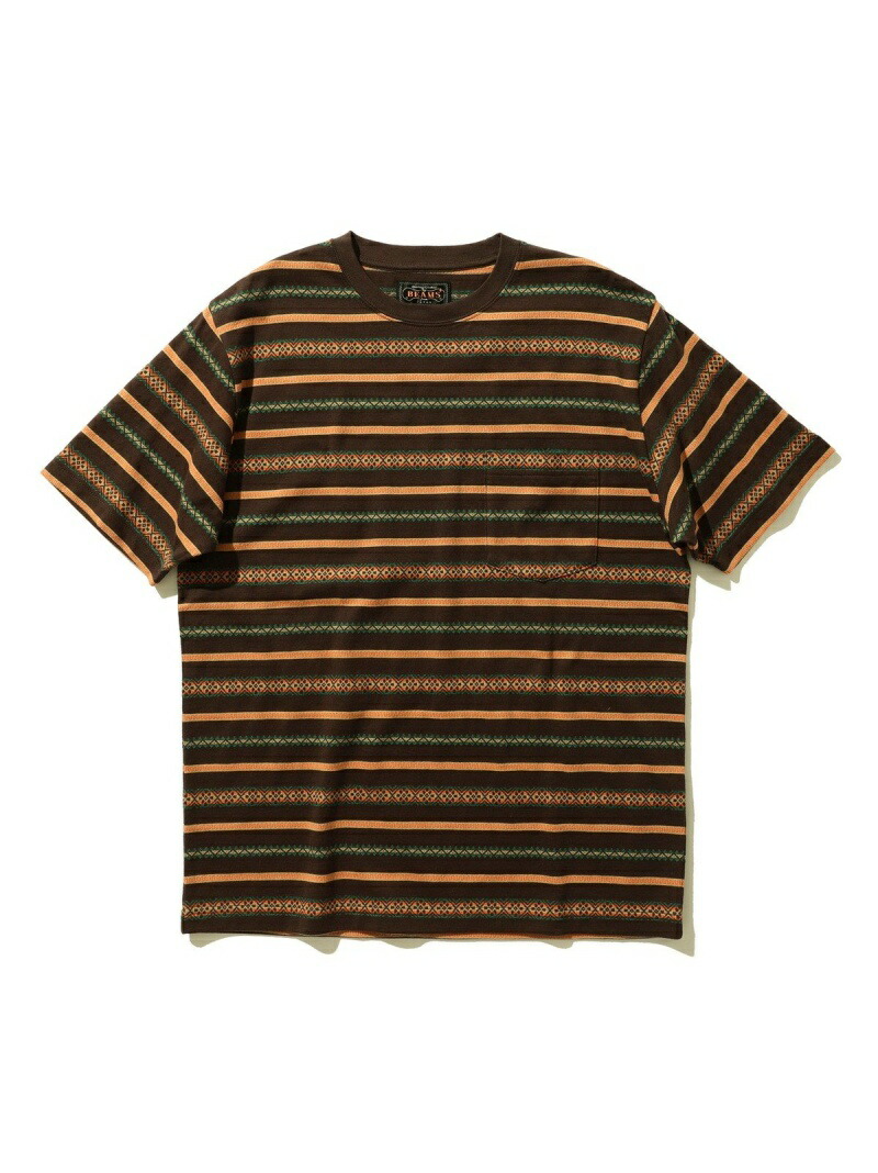 Beams Plus ジャカード ボーダーライン 乗組員素っ首 Tジャージー Beams Men ビームス メン カットソー Tシャツ 赤銅 濃紺 貨物輸送無料 Rakuten Fashion Beams Men メンズ カットソー ビームス メン Damienrice Com