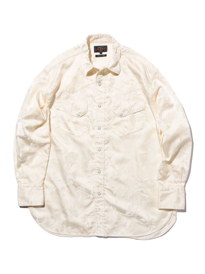 BEAMS PLUS / ジャカード ウェスタンシャツ BEAMS PLUS ビームス メン トップス シャツ・ブラウス ホワイト【送料無料】[ Fashion]