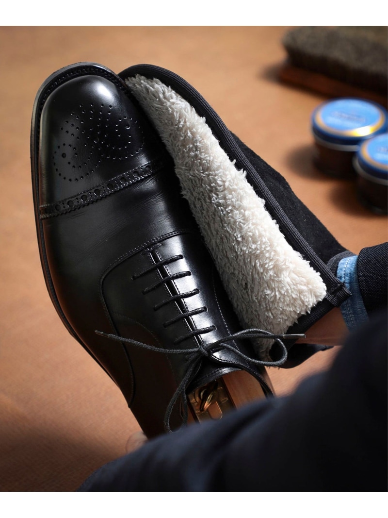 新品 JOHN LOBB ジョンロブ Buffing バッフィンググローブ ジョンロブ BUFFING GLOVE (Tan Pebble Grain / White Wool