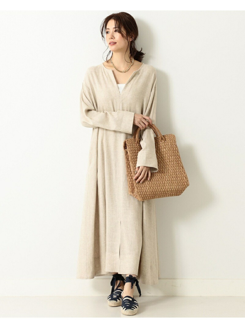 新発売の Beams Lights リネン レーヨン スキッパー ワンピース Beams Lights ビームスライツ ワンピース シャツワンピース ベージュ Rakuten Fashion Beams ビームス 信頼 Pionyr Boskovice Cz