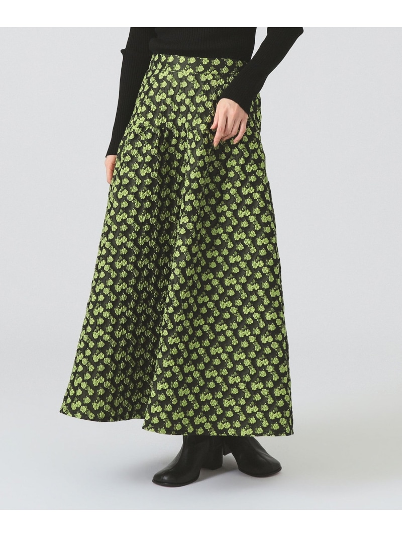 【SALE／40%OFF】御花 ジャカード 太陽面爆発 スコート Ray BEAMS ビームス ウイメン スコート 余分の物のスコート 黒いこと 緑であること【RBA_E】【貨物輸送無料】[ Fashion]