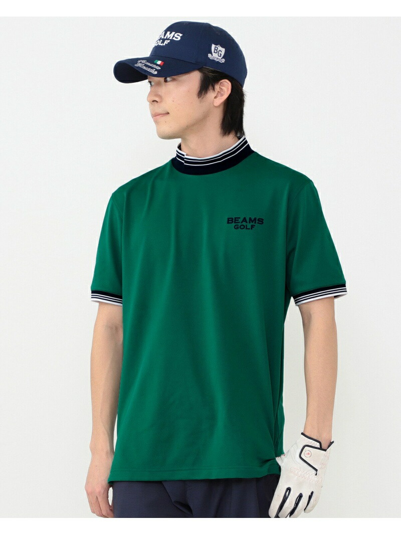 BEAMS GOLF PURPLE LABEL リブライン 鹿の子 モックネックシャツ ビームス ゴルフ スポーツ 水着 スポーツウェア グリーン  ホワイト イエロー ネイビー Rakuten Fashion 新着セール