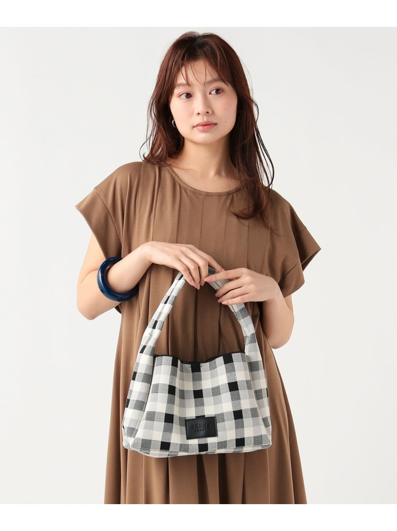 ギンガム チェック ニット バッグ BEAMS HEART WOMEN ビームス ハート バッグ ハンドバッグ ブラック ブルー イエロー【送料無料】[ Fashion]