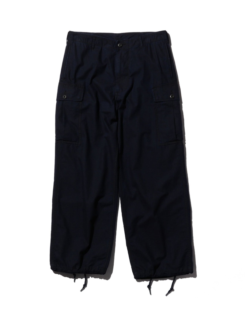 BEAMS+ インディゴ リップストップ 6ポケット ミリタリー トラウザーズ BEAMS+ カーゴパンツ インディゴ リップストップ ミリタリー 6