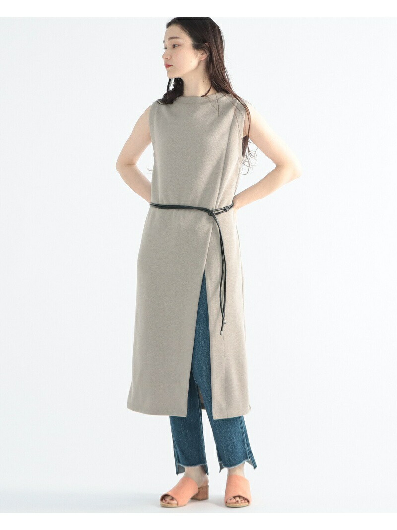 Beams Heart ベルト付き ノースリーブワンピース Beams Heart ビームス ハート ワンピース ノースリーブワンピース ベージュ グレー ブラック 送料無料 Rakuten Fashion Srmdelhi Org