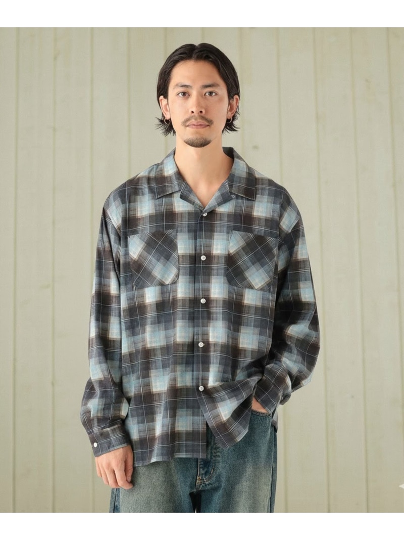 楽天市場】【SALE／40%OFF】プリント オンブレチェック オープンカラー